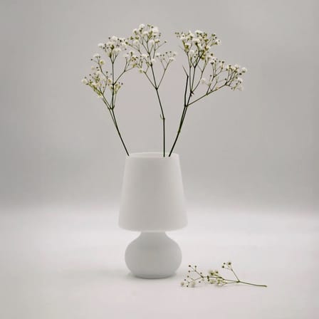 Vase Fontana verre blanc / Ø 10,5 x H 18,2 cm - Soufflé bouche - Fontana Arte