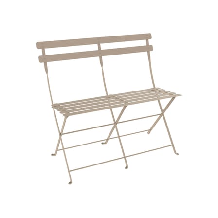 Sitzbank Bistro metall beige / Klappbar - 2-Sitzer / L 88 cm - Fermob