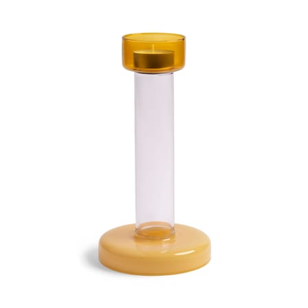 Bougeoir Bole Medium verre orange / Ø 11 x H 21 cm - & klevering