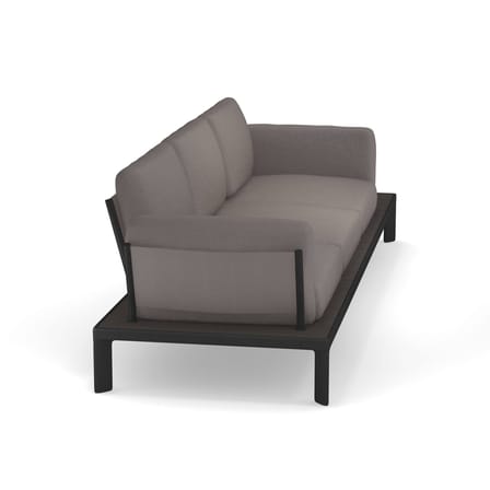 Canapé de jardin 3 places Tami métal tissu gris / L 277 cm - Emu