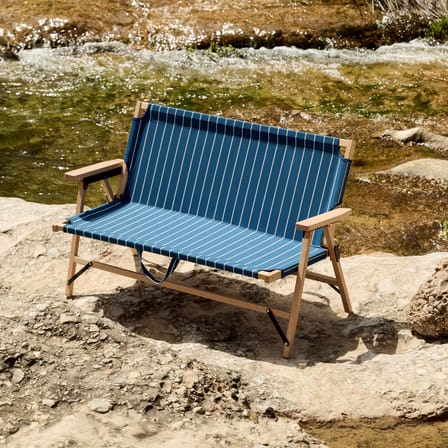 Canapé de jardin 2 places Outdoor Market tissu bleu / L 117 cm - Jasper Morrison - Hay