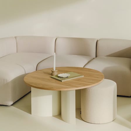 Couchtisch Gavo holz natur / Ø 95 x H 44 cm - NOO.MA