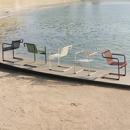 Fauteuil de repas Palissade Cantilever métal vert / Large - Hay