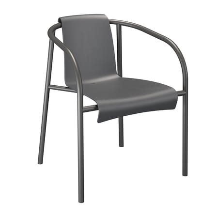 Fauteuil empilable Nami plastique gris / Plastique recyclé - Houe