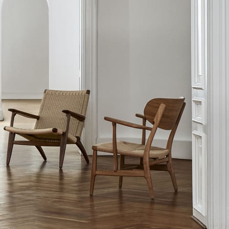 Fauteuil lounge CH22 bois naturel / Hans J. Wegner, 1950 - Corde de papier - CARL HANSEN & SON