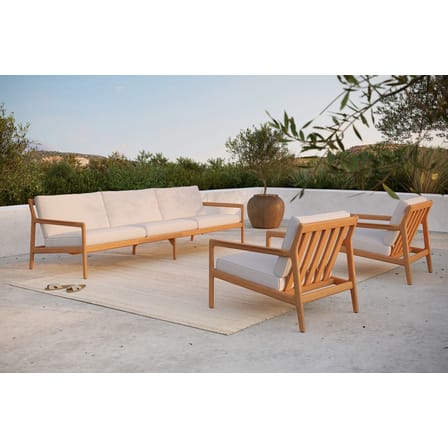 Fauteuil rembourré Jack Outdoor tissu bois blanc / Teck - Ethnicraft