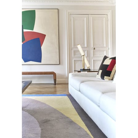 Lampe de table Frechin LED verre blanc / H 65 cm - marbre - DCW éditions