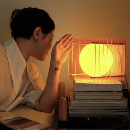 Lampe de table Lop Big Square plastique orange / Lauréat Archiproducts Design Award - BANG