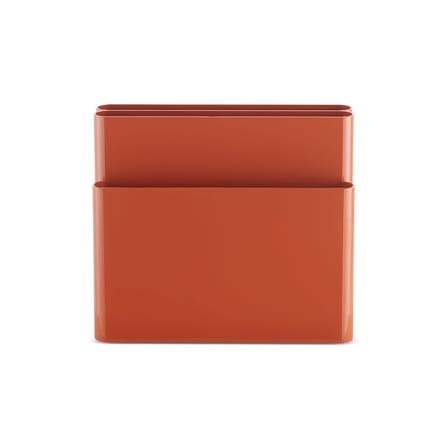  Magazine holder plastic material orange / Giotto Stoppino, 1980 reprint - Kartell
