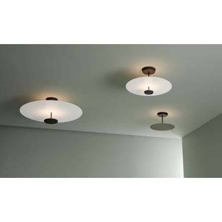 Plafonnier Flat LED métal blanc / Ø 55 cm - 2 disques - Vibia