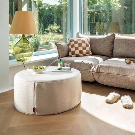 Pouf Pfffh Indoor tessuto beige / Tessuto bouclé riciclato - Ø 90 cm - Fatboy