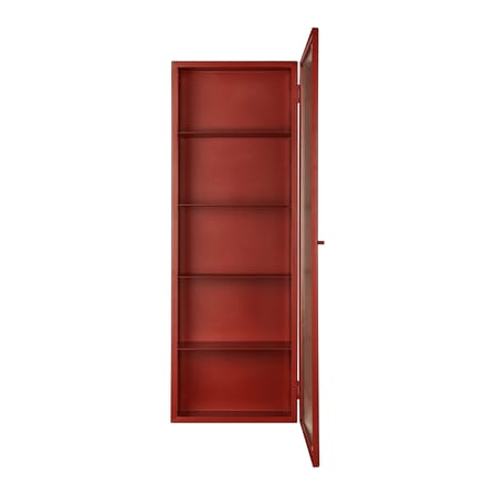 Rangement mural Haze métal rouge / L 35 x H 100 cm - Verre cannelé - Ferm Living