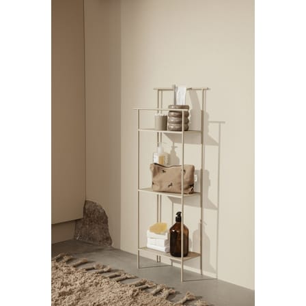 Dora Shelf metal beige / L 30 x Depth. 13 x H 79 cm - Built-in towel rail - Ferm Living