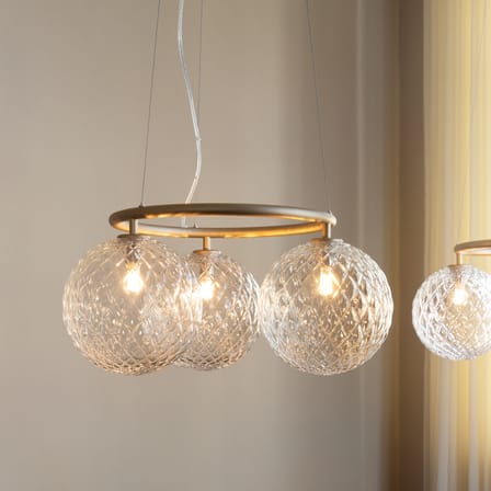 Suspension Miira 3 Circular verre transparent / Ø 54 cm - NUURA