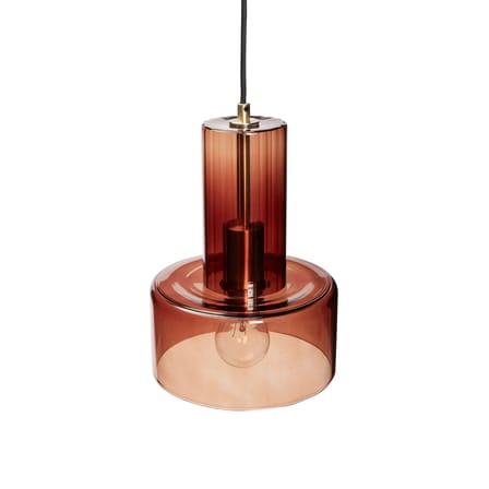 Suspension Ripple verre marron / Ø 20 cm - HÜBSCH