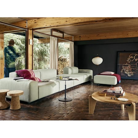 Table basse Guéridon Bas bois naturel / Ø 80 x H 34 - By Jean Prouvé, 1944 - Vitra
