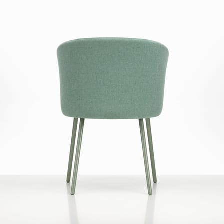 Fauteuil rembourré Mikado tissu vert / Pieds métal - Vitra
