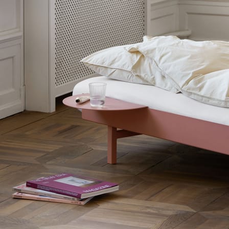 Convertible kids bed metal pink with night table / For mattresses 90 x 180 to 210 cm - MOEBE