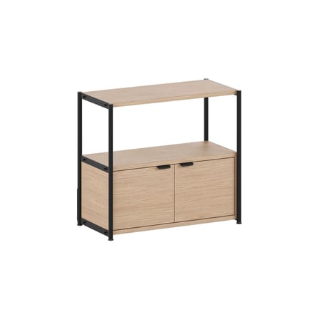 Étagère UNIT 2 métal noir / H 75 cm x L 84 cm - 2 portes - TIPTOE
