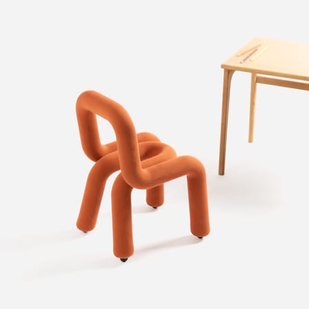 Sedia per bambino Mini Bold tessuto arancione / Imbottita - Moustache