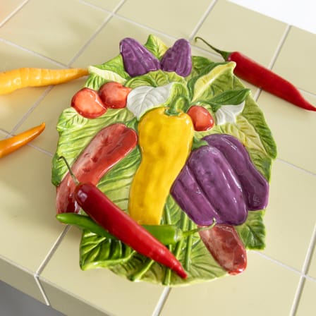 Servierplatte Legume Pepper keramik bunt / 27,5 x 21,5 cm - & klevering