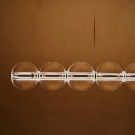 Suspension Luce Sferica S1 verre transparent / L 167 cm - Flos