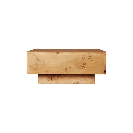 Table basse Burl bois naturel / 70 x 70 x H 30 cm - Tiroir - Ferm Living