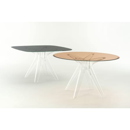 Table carrée Sir Gio verre gris transparent / 120 x 120 cm - Kartell
