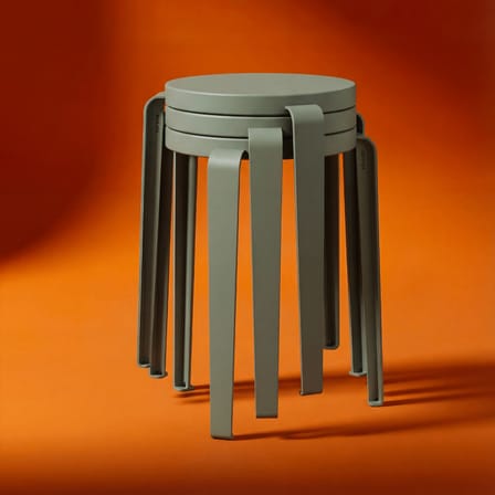 Tabouret empilable Lou Chroma bois vert / Bois éco-certifié - TIPTOE