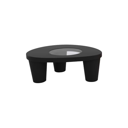 Tavolino Low Lita vetro materiale plastico nero / 90 x 74 cm - Slide