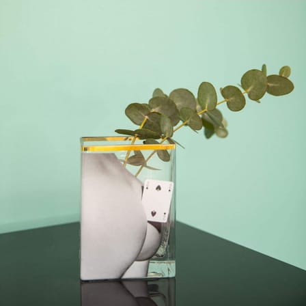 Vase Toiletpaper - Two of Spades verre multicolore / 10 x 8 x H 14 cm - Détail or 24K - Seletti