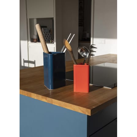 Vaso Canvas Large ceramica blu / H 20,5 cm - Fatto a mano - raawii