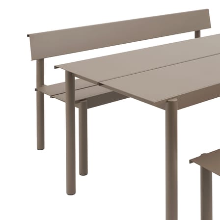 Banc avec dossier Linear métal beige / L 170 cm - Muuto