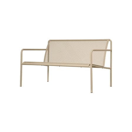 Banc avec dossier Dapple Lounge métal beige / L 131 cm - 2 places - Ferm Living