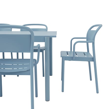 Fauteuil empilable Linear métal bleu - Muuto