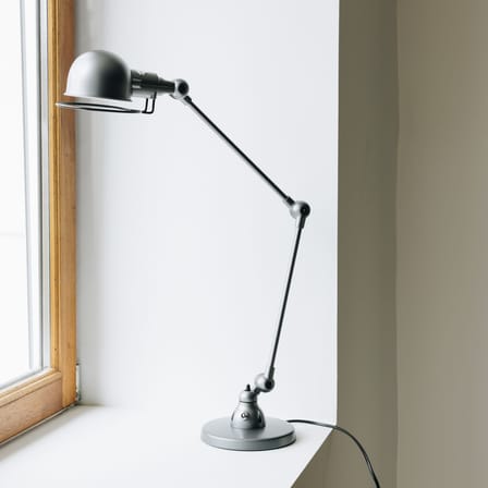 Lampe de table Signal SI333 métal argent / 2 bras - H 60 cm - Design 1950 - Jieldé
