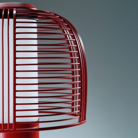Lampe de table Yasuke métal rouge / L 39,5 x H 43 cm - DCW éditions