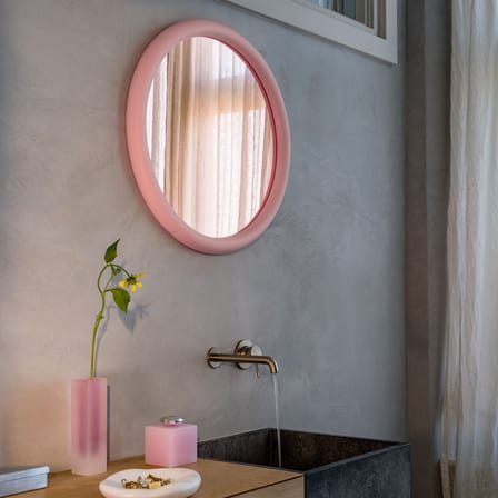 Miroir mural Mirage jaune Halo / Verre coloré - Ø 60 cm - Fatboy
