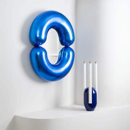 Miroir mural Zodiac Bumper Small céramique bleu / L 55 x H 70 cm - Jean-Baptiste Fastrez, 2020 - Moustache