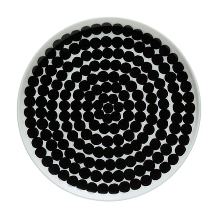 Piatto da dessert Räsymatto ceramica bianco nero / Ø 20 cm - Marimekko