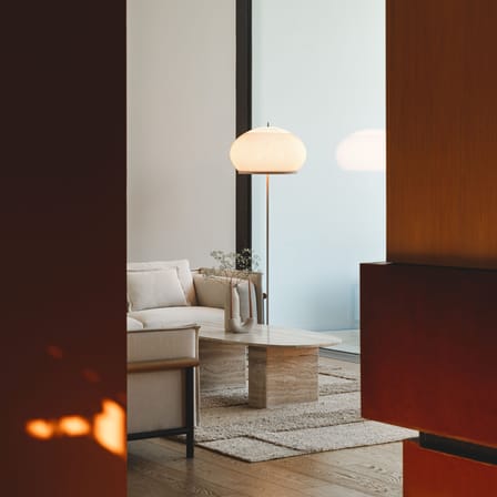 Stehleuchte Knit LED textil beige / Ø 45 x H 178 cm - Strick - Vibia