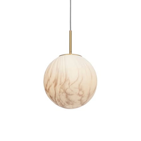 Suspension Carrara verre blanc or / Ø 28 cm - Verre effet marbre / Seconde vie - It's about Romi