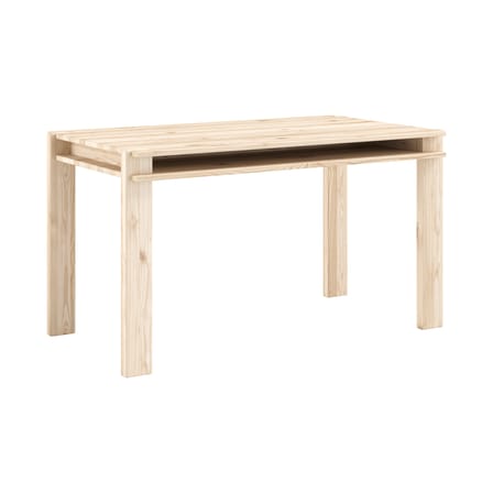 Table rectangulaire Tuck bois naturel / 134 x 75 cm - Rangement sous plateau - KARUP