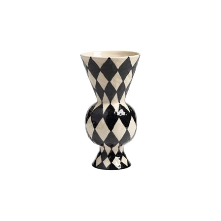 Vase Rhombic céramique noir / Ø 16 x H 29,5 cm - Peint à la main - & klevering