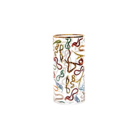 Toiletpaper - Snakes Vase glass multicoloured / Medium - Ø 15 x H 30 cm / 24K gold detail - Seletti