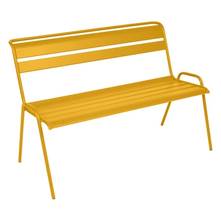Banc avec dossier Monceau métal jaune / 2 à 3 places - L 116 cm - Fermob