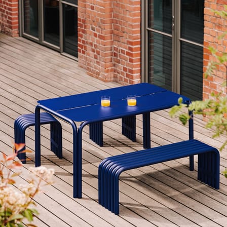 Banc Nokk métal bleu / L 114 cm - NOO.MA