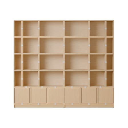 Bibliothèque Stacked bois naturel / Configuration 1 - L 262 x H 228 cm - Muuto