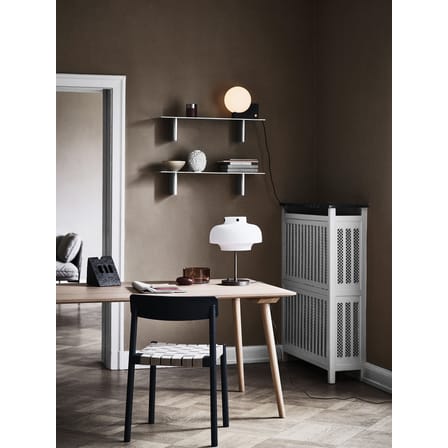 Chaise empilable Betty TK1 tissu bois noir / Sangles en lin - &tradition