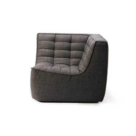 Chauffeuse d'angle N701 tissu gris / Module d'angle carré 90° - Ethnicraft